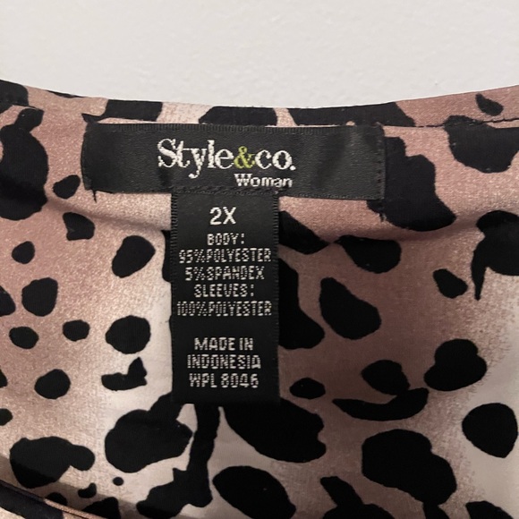 Style & Co 2X leopard print tunic bell sleeve - Picture 2 of 10